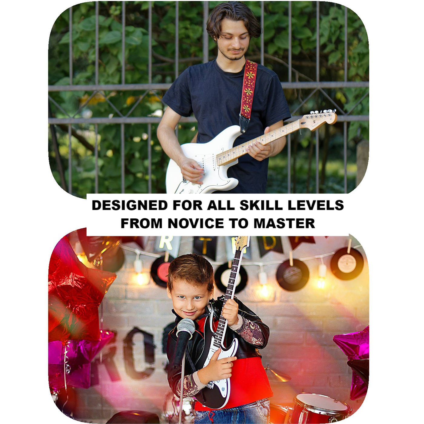 Premium Electric Guitar Strings Coated Nickel - Colorful Head for Brilliant Sound Quality Bronze with 3 Picks of Different Thickness