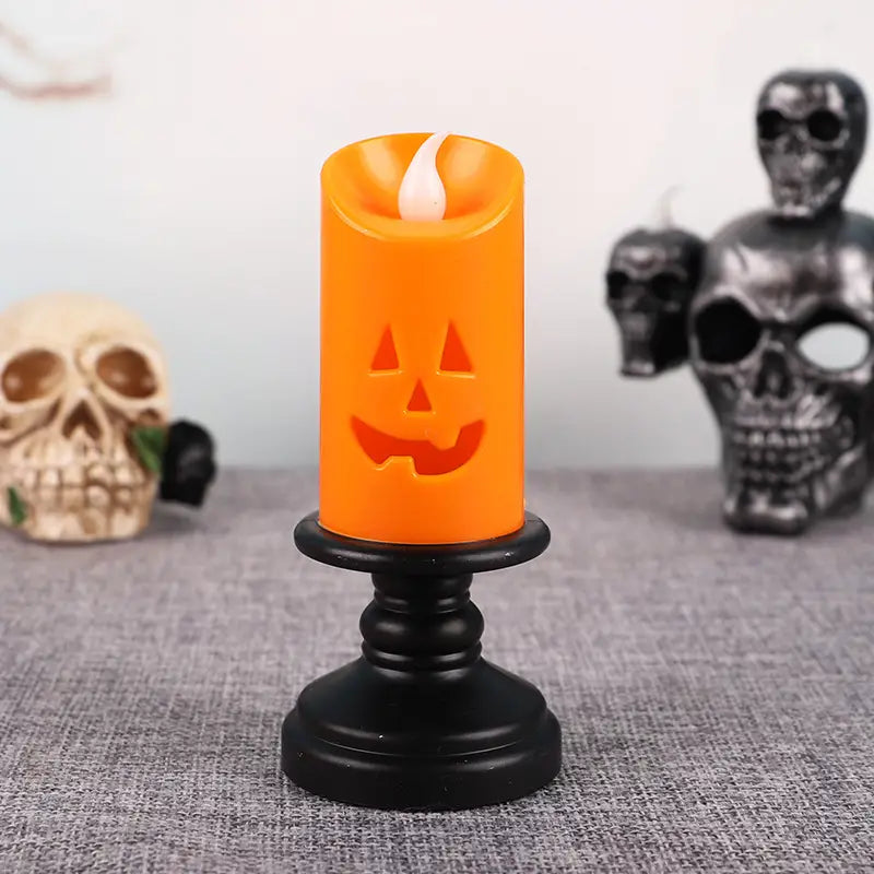 6pack Halloween Candle Lights, LED Colorful Candle Holder Table Decoration Jack-O-Lantern, Party, Halloween, Home Decoration