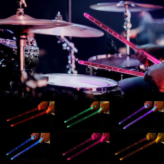 Rechargeable LED Drumsticks with 15 Dynamic Colors - Perfect Gift for Adult Drummers