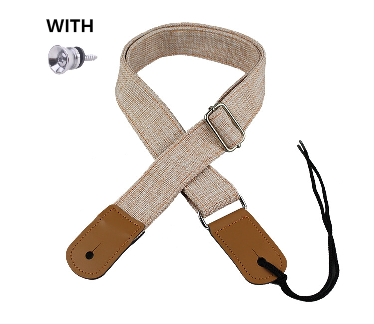 Classic Cotton Linen Ukulele Strap – Non-Slip with Leather Ends
