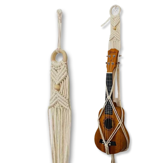 Wall Mount Macrame Ukulele Hanger