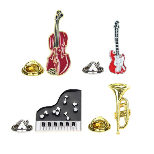 Musical Instruments Hard Enamel Lapel Pin Collecting Badges Fashion Jewelry Collar Cello Saxophone Synthesizer Guitar Brooch - give5me