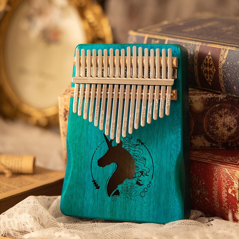 2022 Mahogany Kalimba Finger Piano 17 Keys Animals Musical Instruments for Beginners with Hand-rest - give5me