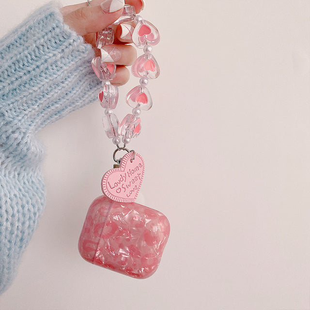 Chain Luxury Fashion Protect Cover Case For Apple Airpod 2&1 with Keychain Pink Bracelet - give5me