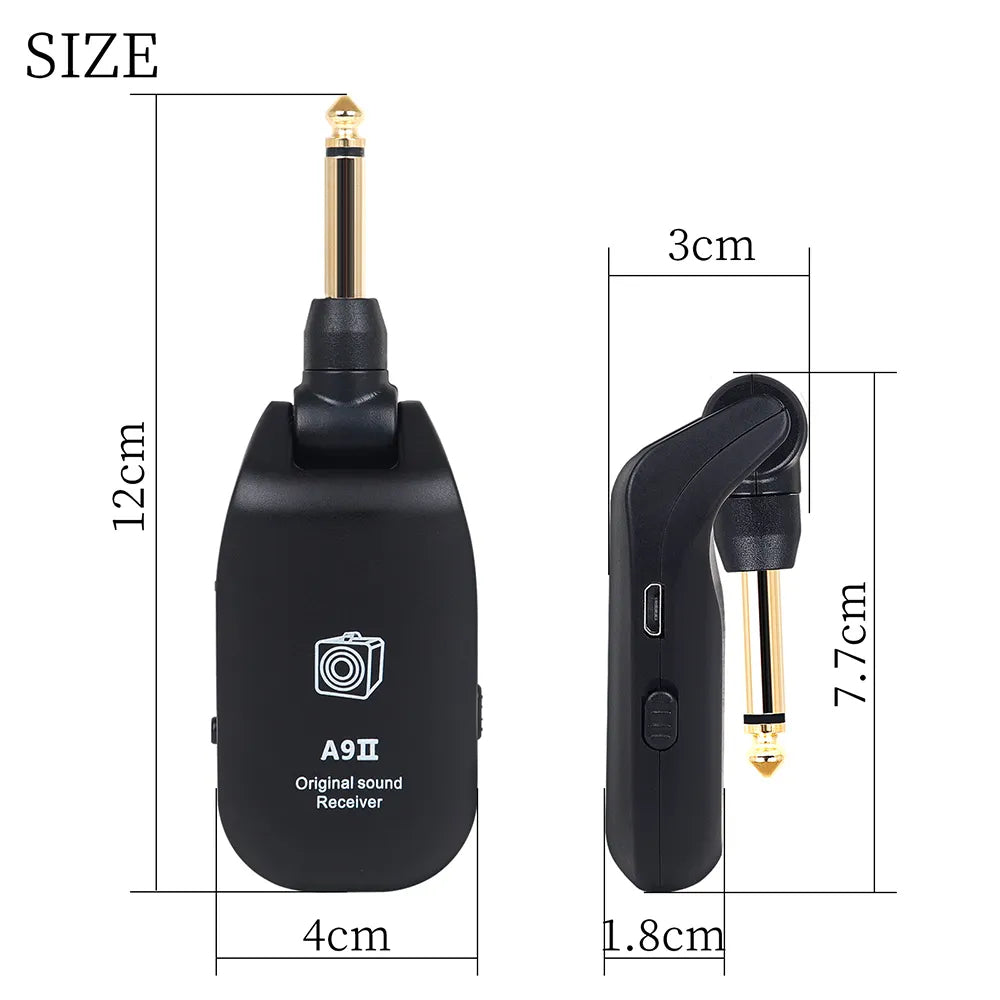 Wireless System Audio Guitar Transmitter Receiver Pickup USB Rechargeable