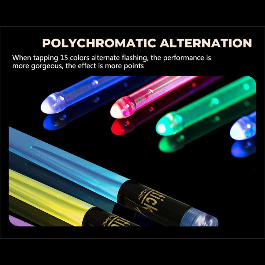 Rechargeable LED Drumsticks with 15 Dynamic Colors - Perfect Gift for Adult Drummers
