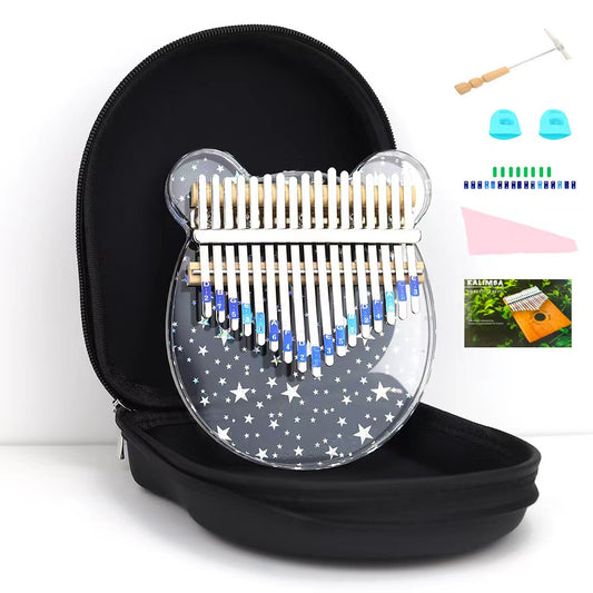 High-Quality 17-Key Kalimba - Cat, Star, Crystal Acrylic Design