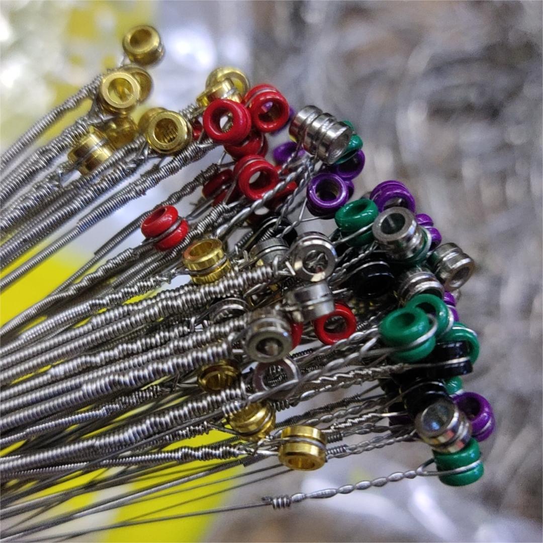 Premium Electric Guitar Strings Coated Nickel - Colorful Head for Brilliant Sound Quality Bronze with 3 Picks of Different Thickness