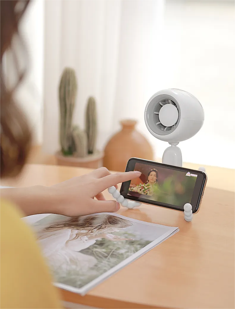 Portable Fan USB Rechargeable: Small Stroller Fan with Flexible Tripod Clip-on