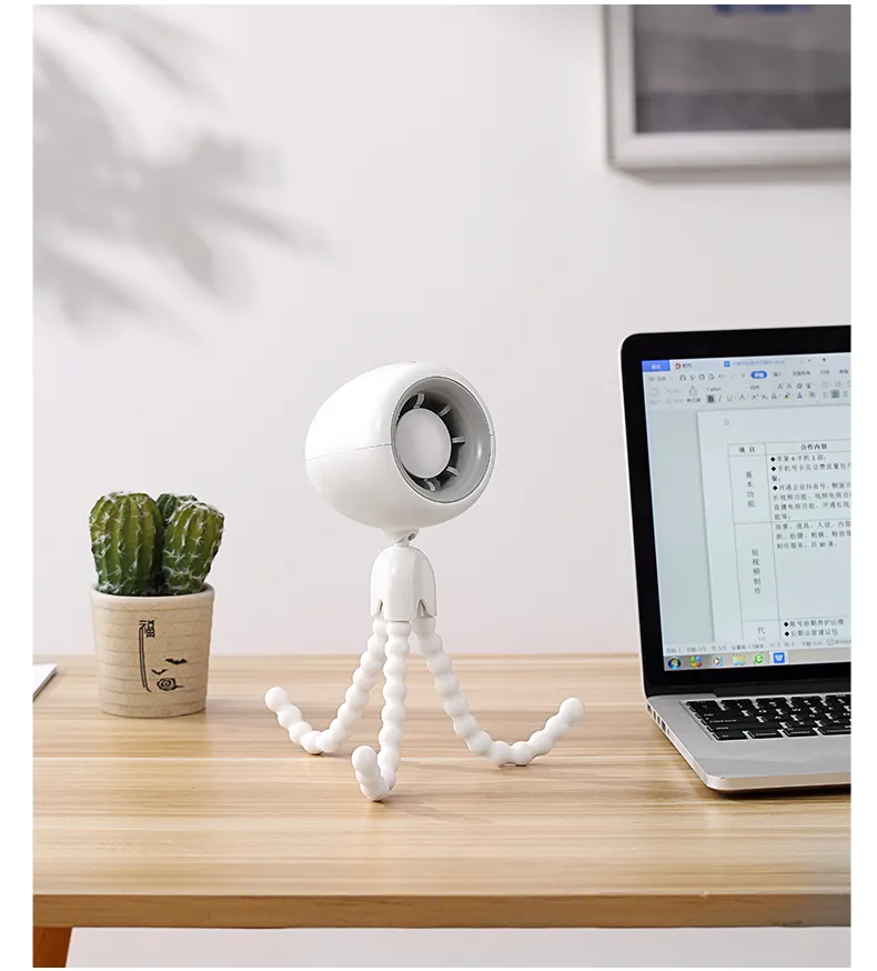 Portable Fan USB Rechargeable: Small Stroller Fan with Flexible Tripod Clip-on