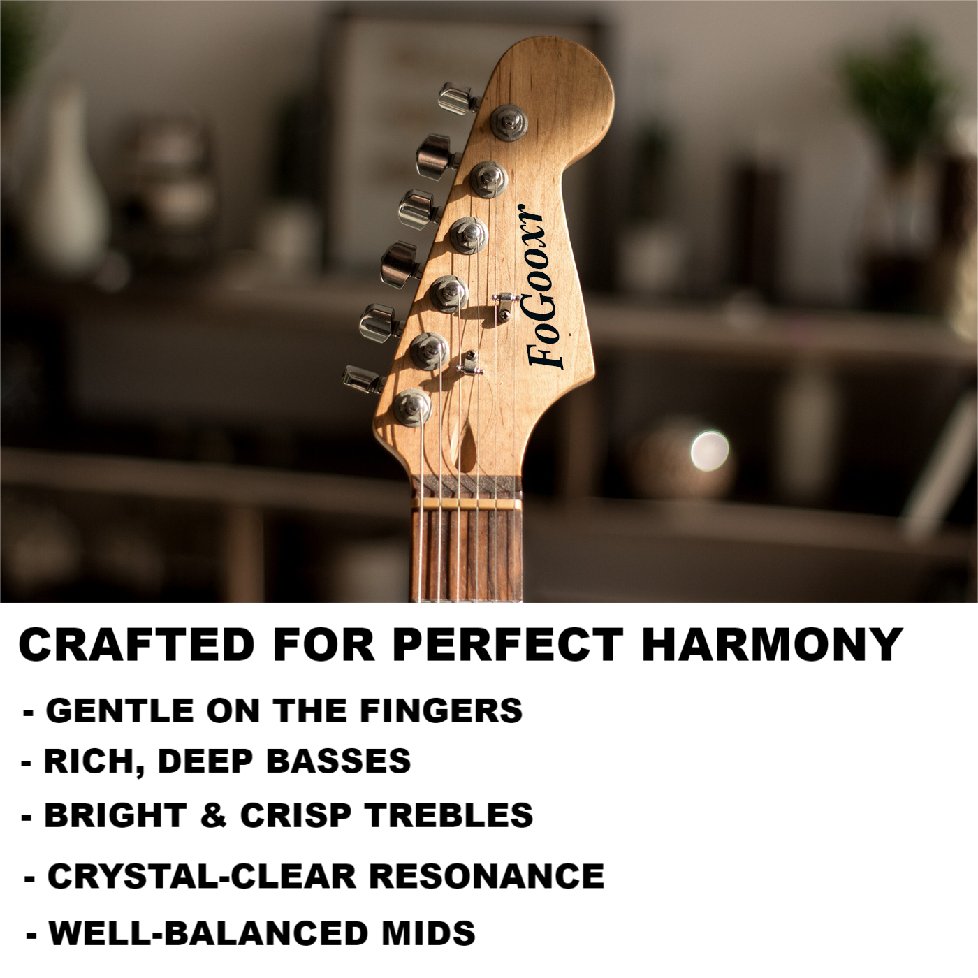 Premium Electric Guitar Strings Coated Nickel - Colorful Head for Brilliant Sound Quality Bronze with 3 Picks of Different Thickness