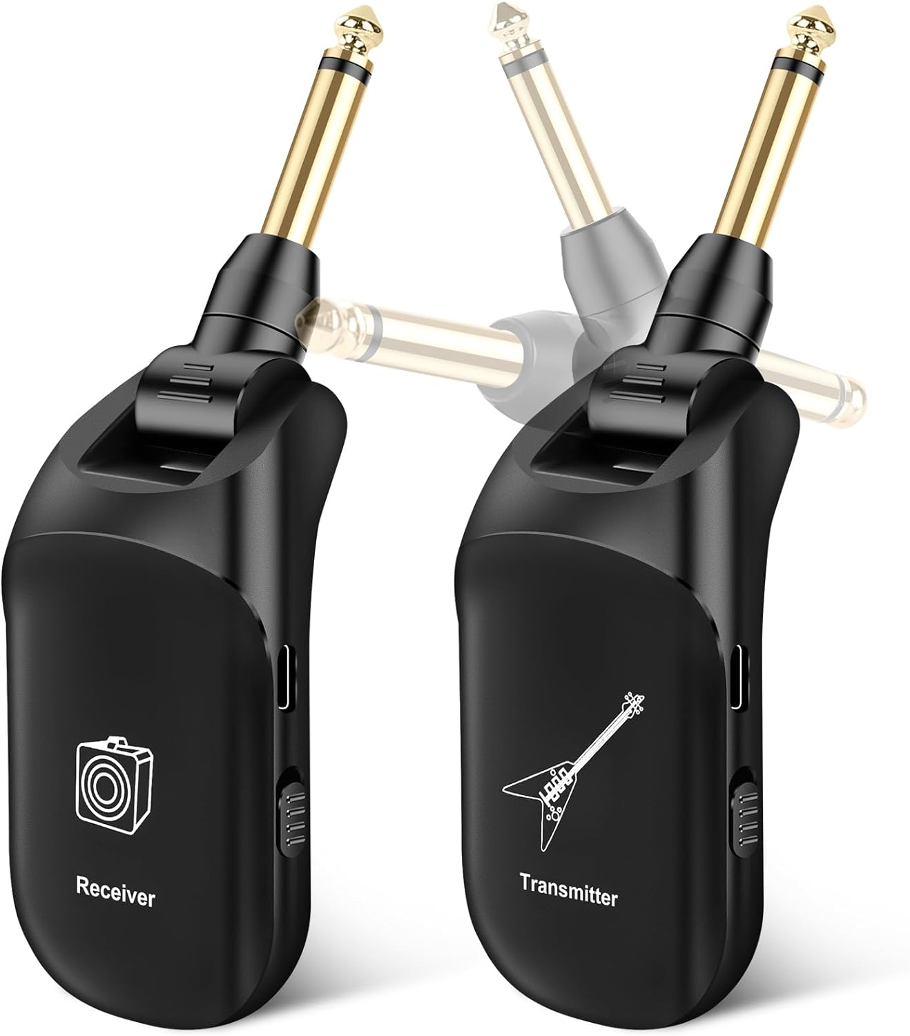 Wireless System Audio Guitar Transmitter Receiver Pickup USB Rechargeable