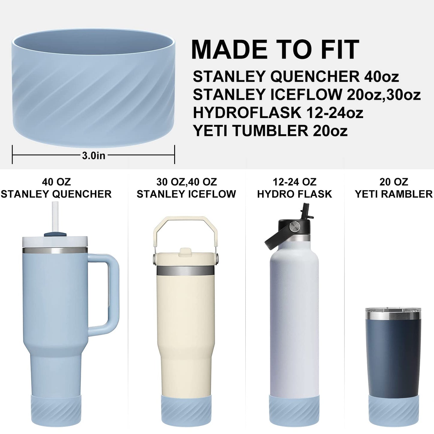 Silicone Cover Tumbler Boot, Water Bottle Boot To Protect Tumblers Bottom, Indoor Outdoor Drinkware Accessories