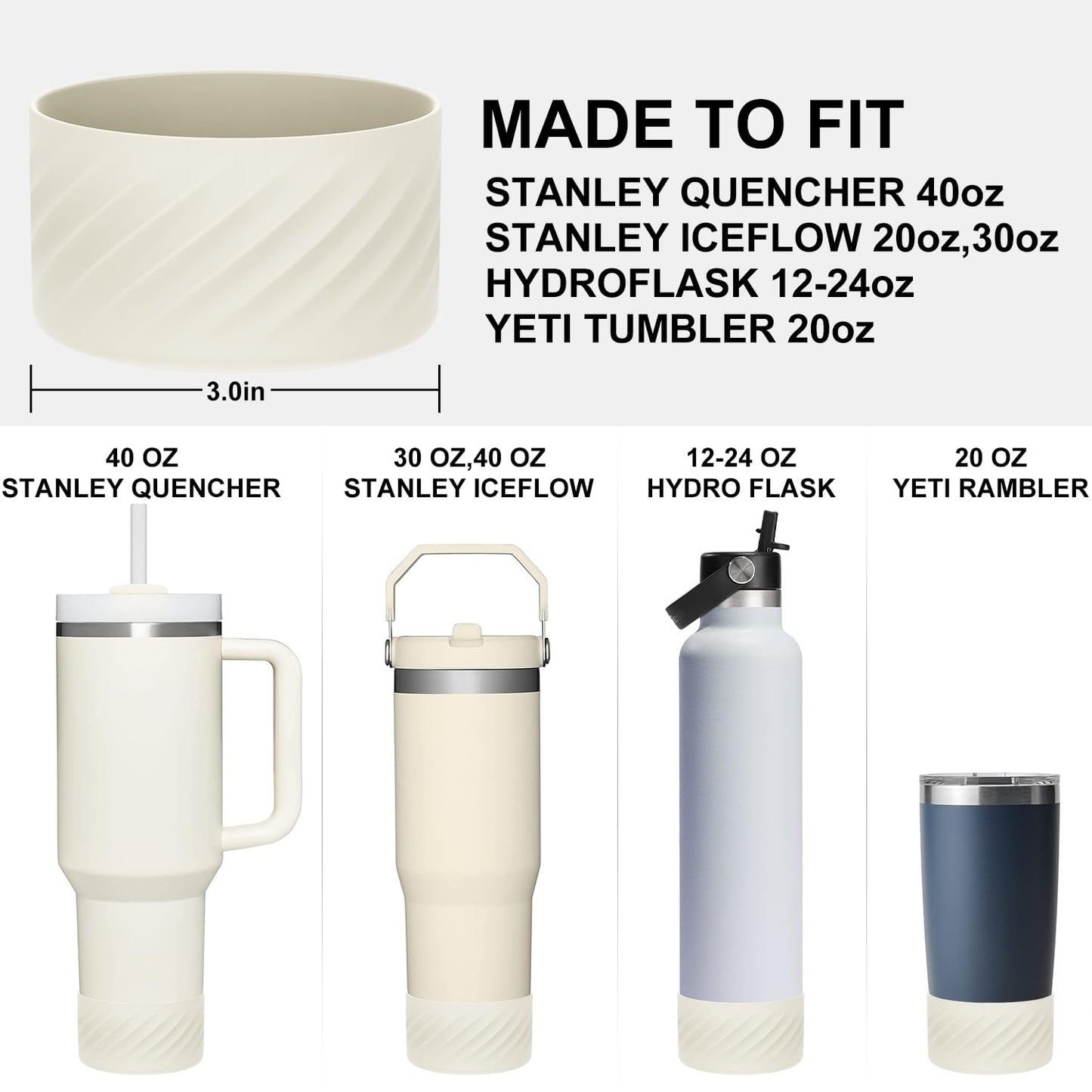 Silicone Cover Tumbler Boot, Water Bottle Boot To Protect Tumblers Bottom, Indoor Outdoor Drinkware Accessories