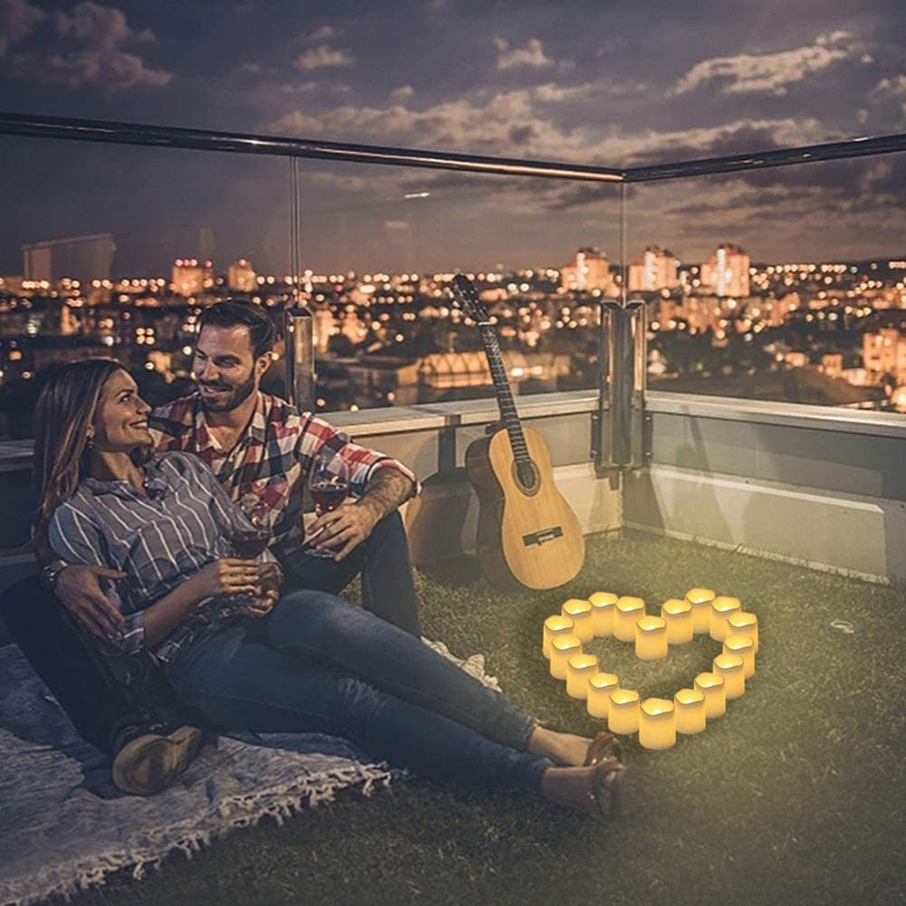 Set of 24 Flameless LED Candles for Stage Lighting and Atmosphere, for Halloween Christmas Decor