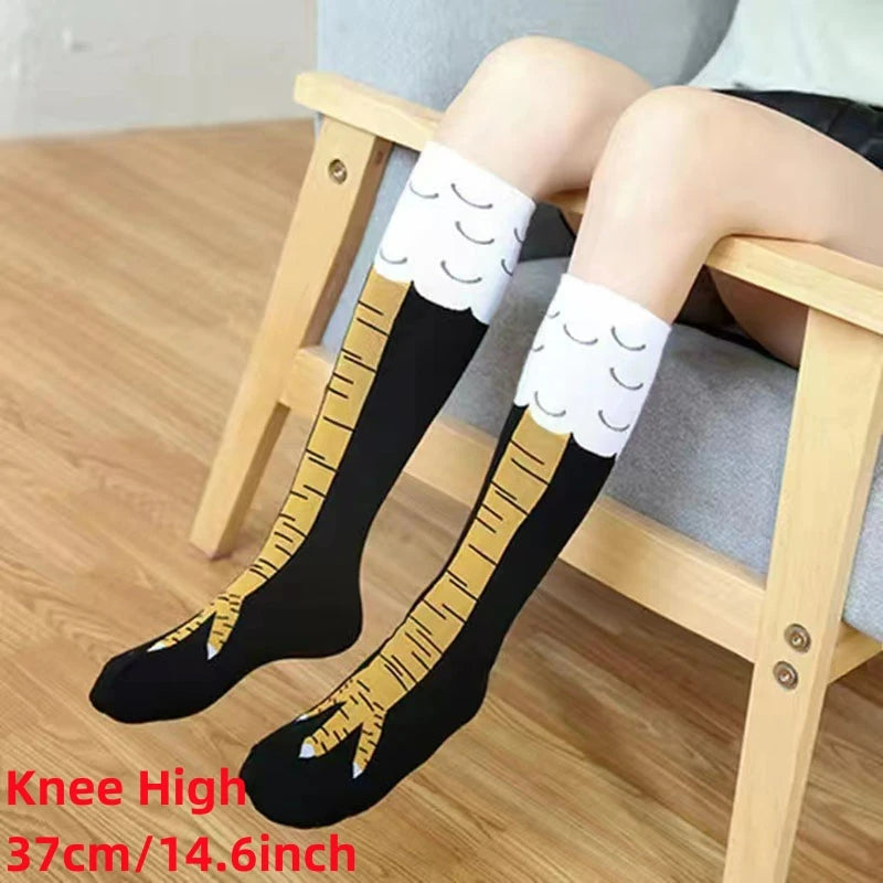 Chicken Paw Stocking Women Spring Autumn Winter Over-knee Pressure Thin Leg Long Stockings Middle High School Girls Funny Socks