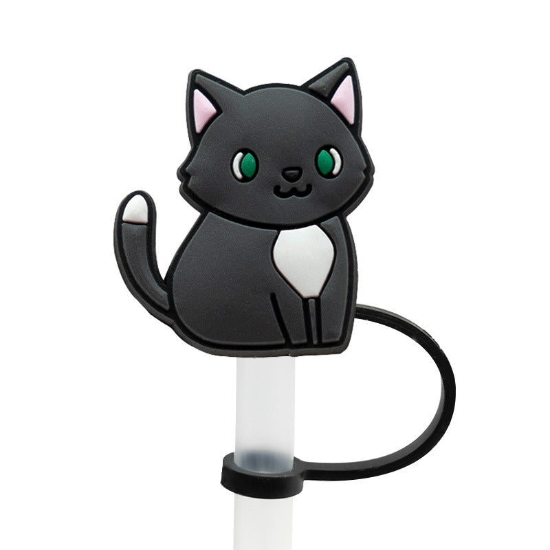 Splash Proof Silicone Straw Plug Dust Proof Plugs Protector Cat Silicone Straw Covers Cap 10mm Straws