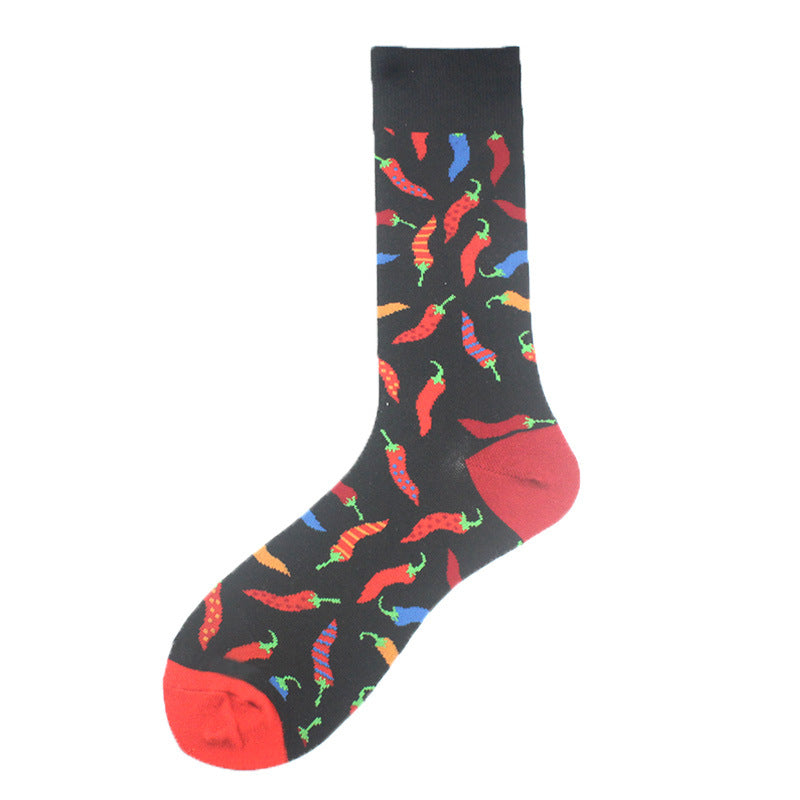 Men's Cotton Guitar Musical Instrument Print Crew Socks