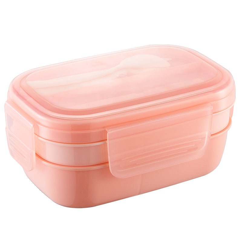 Snack Lunch Container with 3 Compartments Salad Bowls For School, Office, Outdoor Camping, Picnic-Environmental Friendly Material
