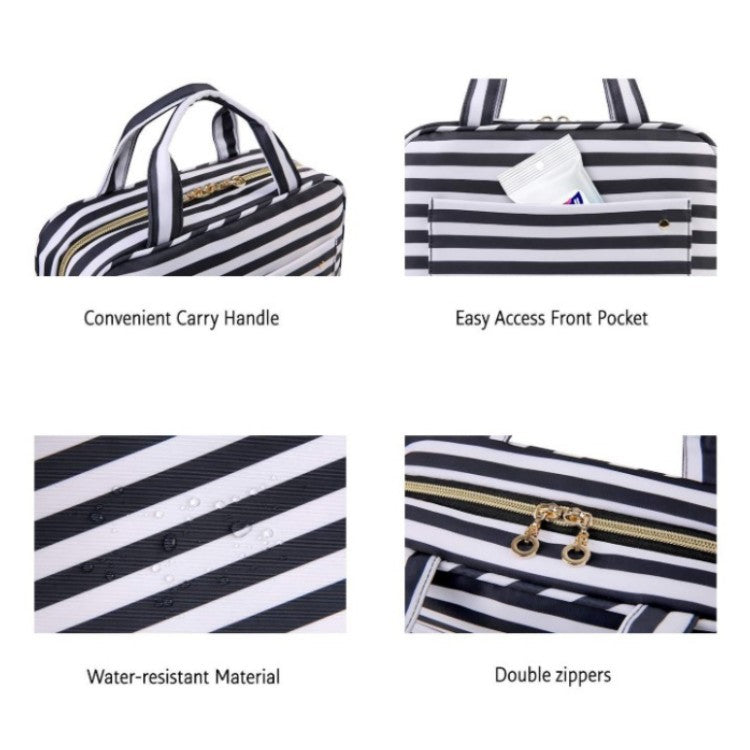 Water-resistant Toiletry Bag with hanging Hook For men and Women gift, Foldable Makeup Cosmetic Bag Travel Organizer for Accessories, Shampoo, Full Sized Container, Toiletries