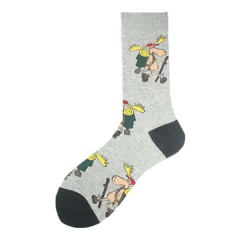 Men's Cotton Guitar Musical Instrument Print Crew Socks