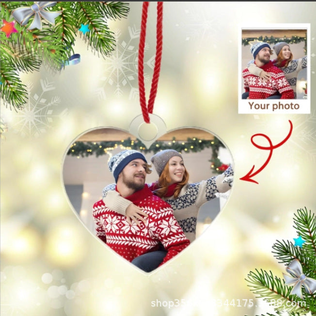 Personalized Photo Christmas Ornaments Acrylic Ornaments For Christmas Tree Customized Family Hanging Decor Christmas Gift 2023