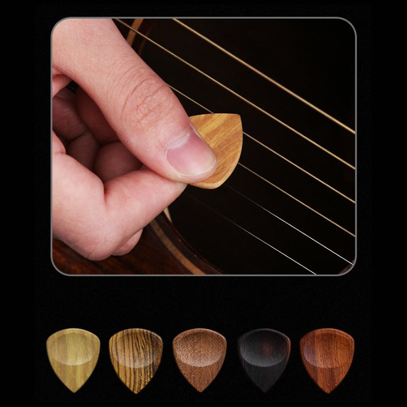 Exotic Wood Guitar Picks Set - Premium Quality Plectrums for Archtop Guitar