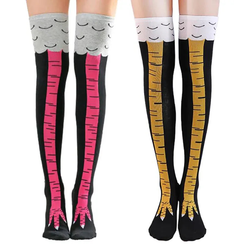 Chicken Paw Stocking Women Spring Autumn Winter Over-knee Pressure Thin Leg Long Stockings Middle High School Girls Funny Socks