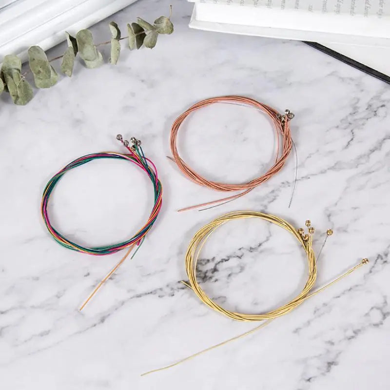 New Colorful Folk Guitar String Replacement Parts Acoustic Guitar Copper Core Strings Kit Musical Instrument Accessories