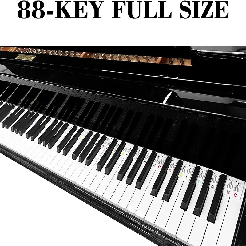 Piano Notes Guide For Beginners, 88/61 key Removable Piano Keyboard Note Labels Silicone Electronic Piano Note Bar