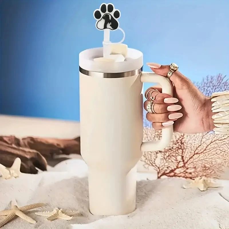 Puppy Silicone Straw Head Reusable Dustproof and Splashproof Drinking Dustproof Cover 7-8mm Straw Sealing Tool