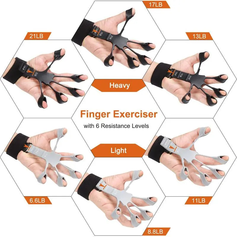 Silicone Strengthener Gripster Stretcher Guitarist Athletes Finger Exerciser Fitness Stretcher Hand Grip Trainer Hand Strengthene
