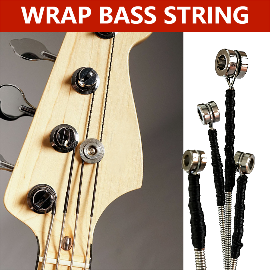 Silk Wrap Bass Strings- Red and Black Silk Wrap