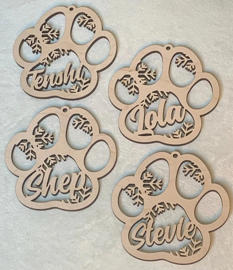 Dog Ornament Personalized,Pet Ornaments,Paw Print,Dog Christmas Ornament,Pet Memorial,A Christmas gift for dogs
