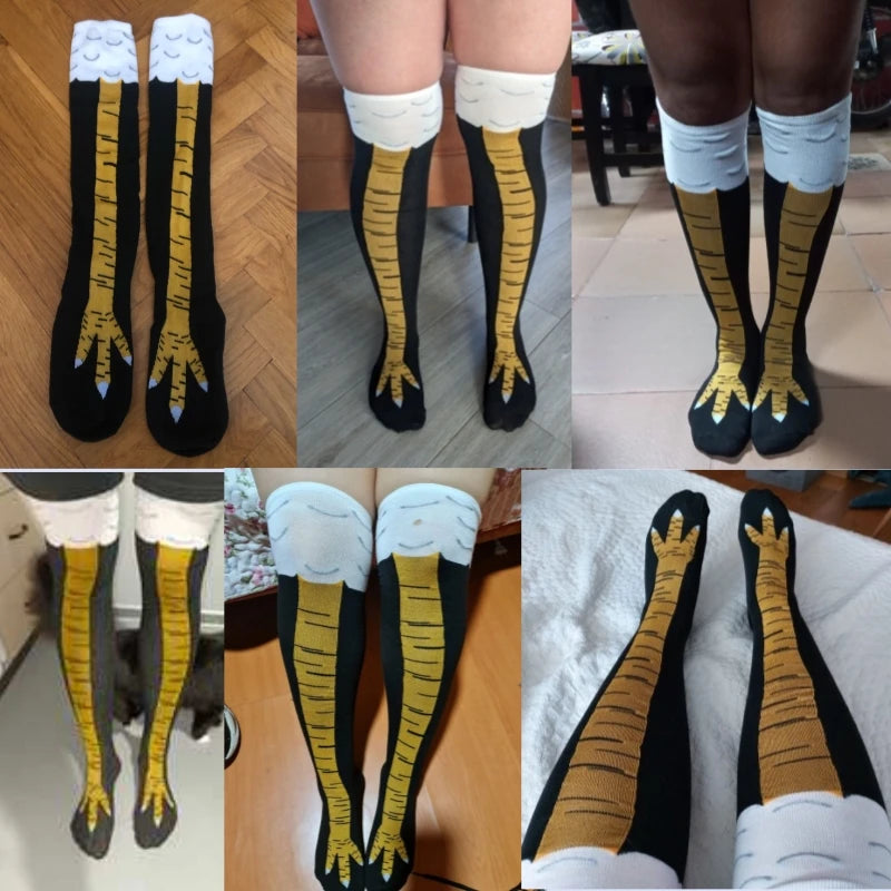 Chicken Paw Stocking Women Spring Autumn Winter Over-knee Pressure Thin Leg Long Stockings Middle High School Girls Funny Socks