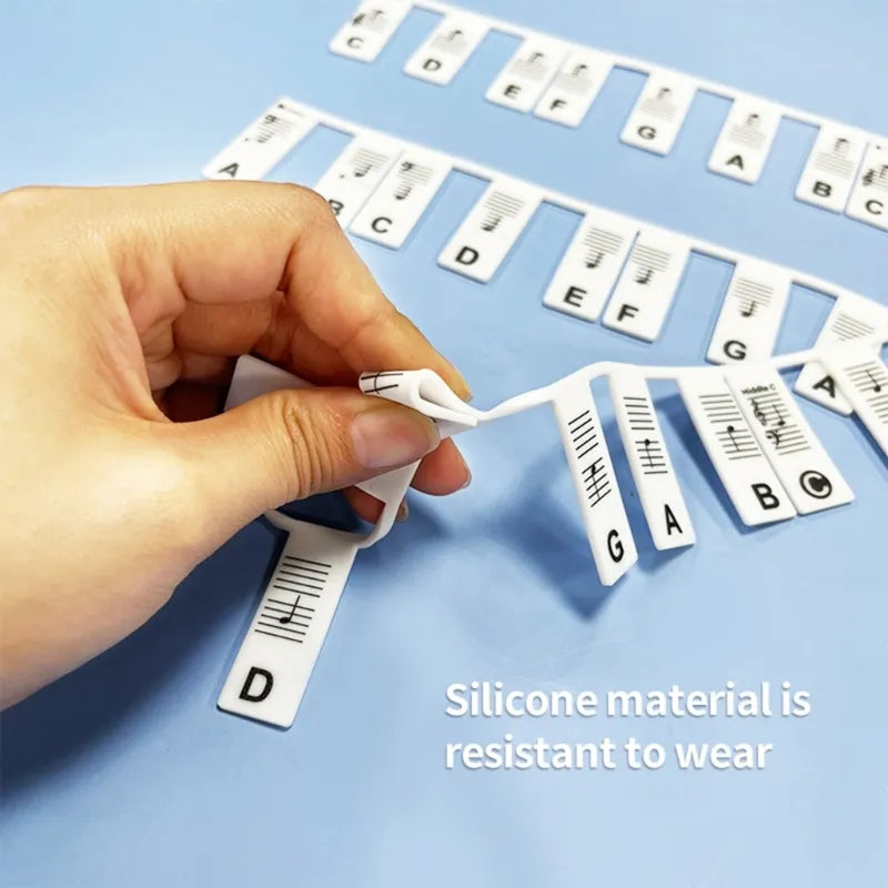 Piano Notes Guide For Beginners, 88/61 key Removable Piano Keyboard Note Labels Silicone Electronic Piano Note Bar