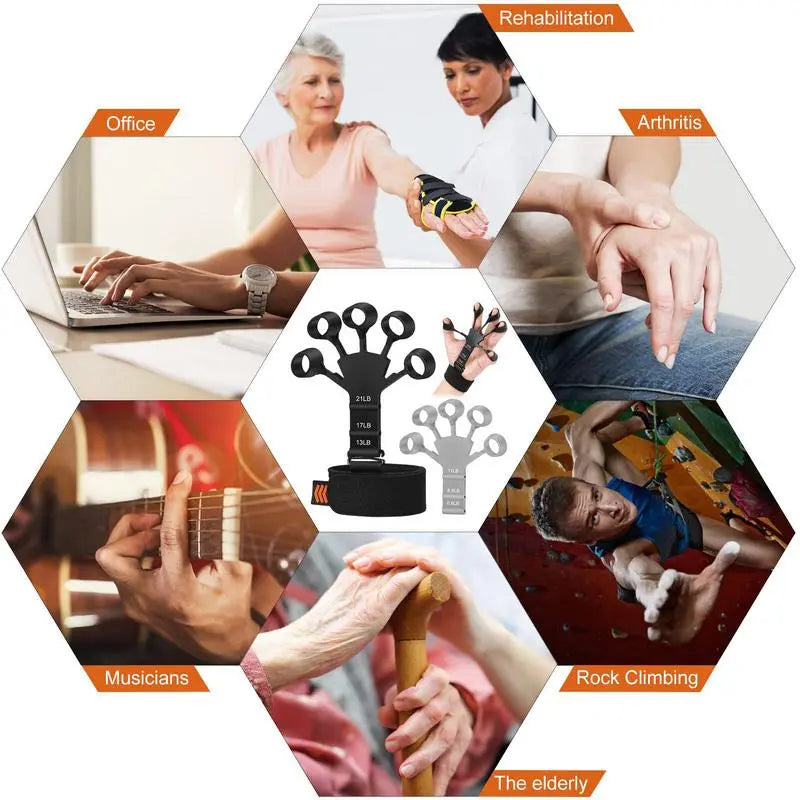 Silicone Strengthener Gripster Stretcher Guitarist Athletes Finger Exerciser Fitness Stretcher Hand Grip Trainer Hand Strengthene