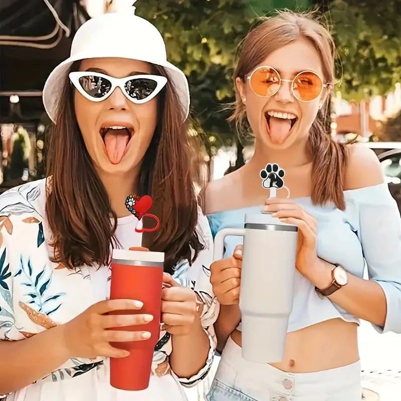 Puppy Silicone Straw Head Reusable Dustproof and Splashproof Drinking Dustproof Cover 7-8mm Straw Sealing Tool