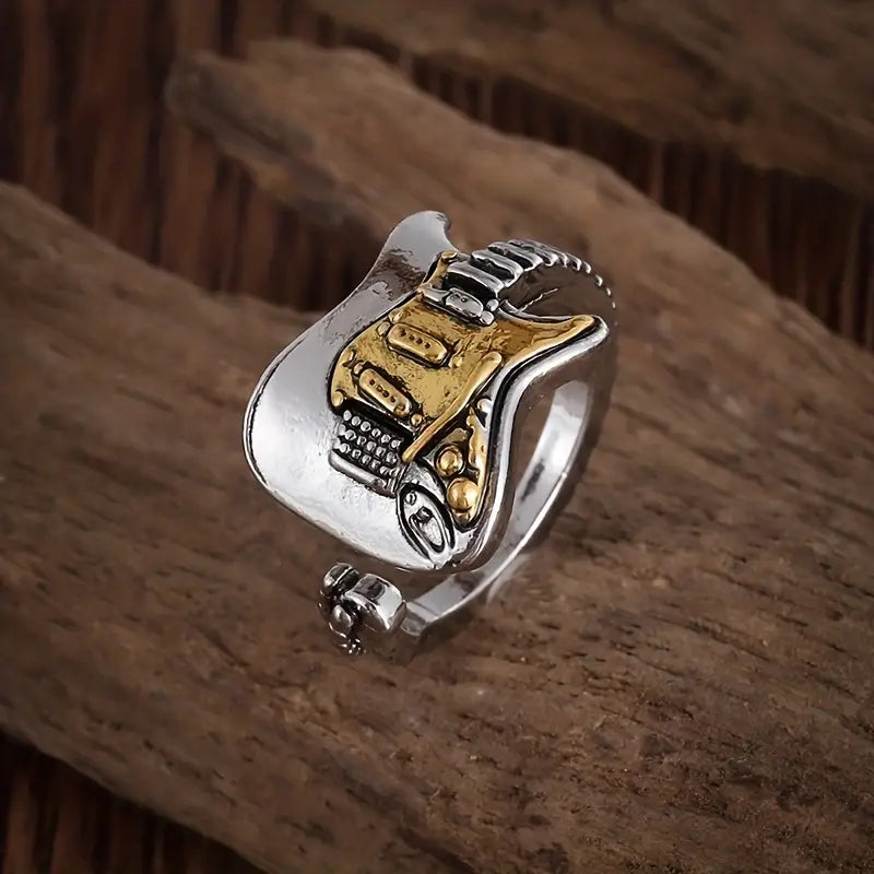 New Creative Electric Guitar Open Ring For Men And Women, Hip-Hop Rock Guitarist Singer Accessories Jewelry