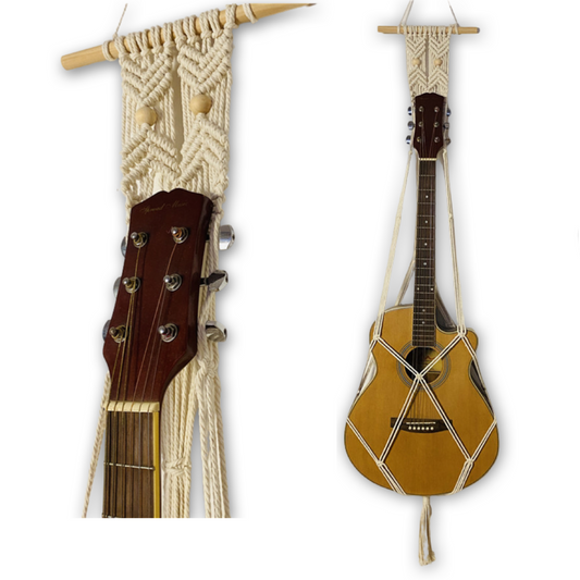 Wall Mount Macrame Guitar Hanger