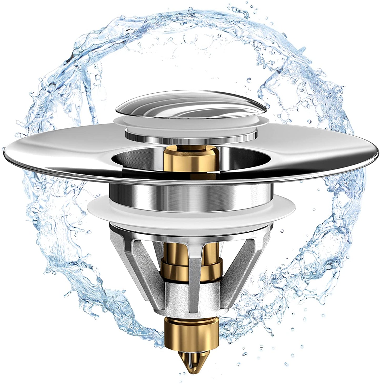 U.S. Standard Universal Stainless Steel Push Bounce Core, Kitchen Bathroom Accessories with Filter - give5me