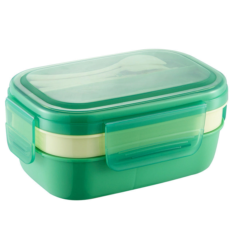 Snack Lunch Container with 3 Compartments Salad Bowls For School, Office, Outdoor Camping, Picnic-Environmental Friendly Material