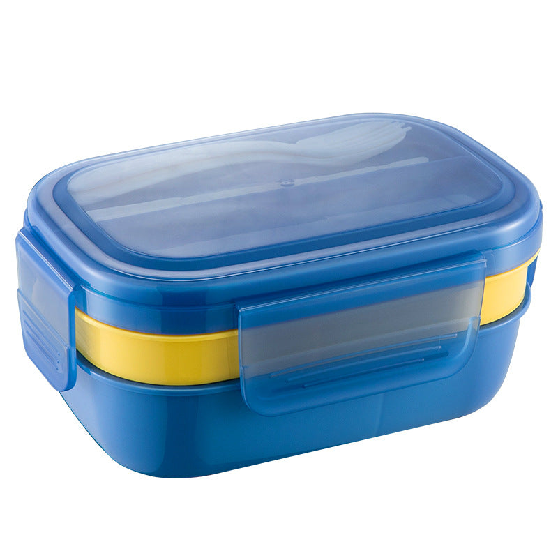 Snack Lunch Container with 3 Compartments Salad Bowls For School, Office, Outdoor Camping, Picnic-Environmental Friendly Material