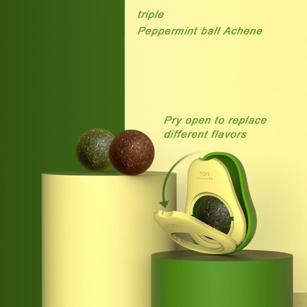 Avocado Catnips Wall Ball Rotatable Cat Natural Mint Balls