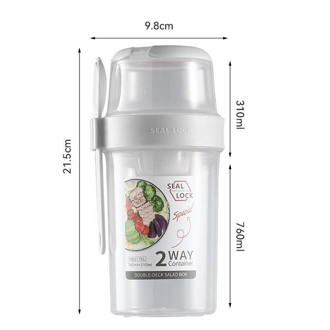 Hello Kitty Salad Cup Fruit and Vegetable Container with Fork Brush Portable Blag, Breadfast Lunch to take away