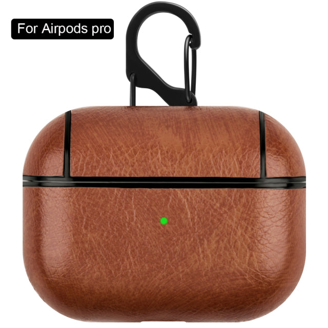 PU Leather Case Protective Cover with Anti-lost Buckle for Apple AirPods 2 1 3 - give5me