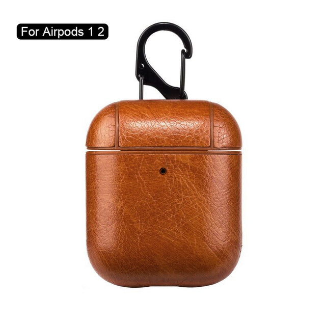 PU Leather Case Protective Cover with Anti-lost Buckle for Apple AirPods 2 1 3 - give5me