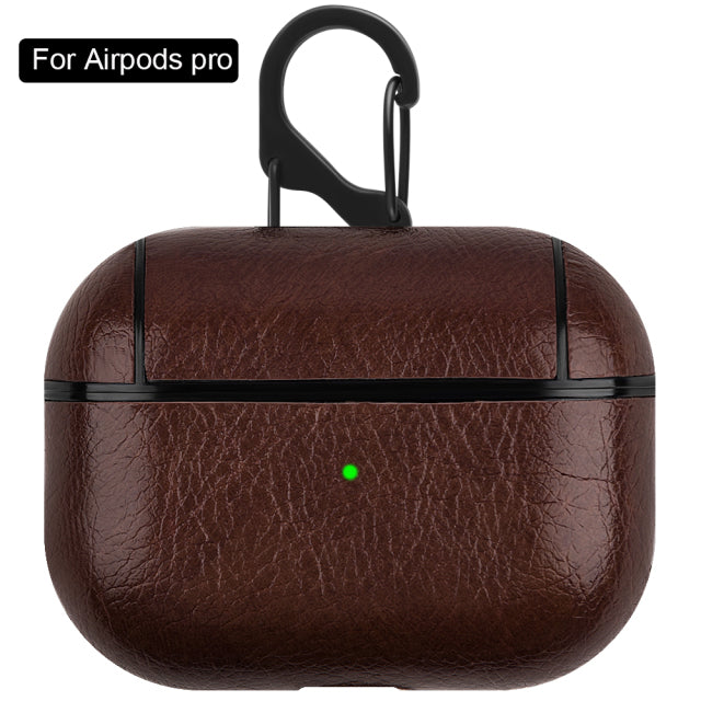 PU Leather Case Protective Cover with Anti-lost Buckle for Apple AirPods 2 1 3 - give5me