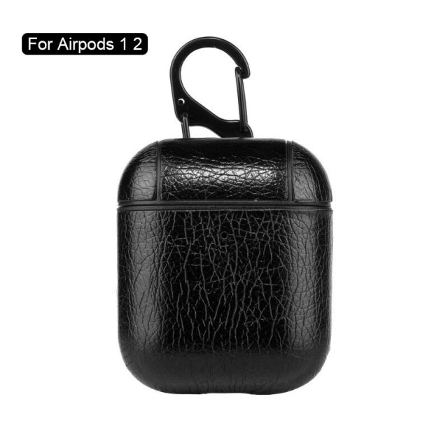 PU Leather Case Protective Cover with Anti-lost Buckle for Apple AirPods 2 1 3 - give5me