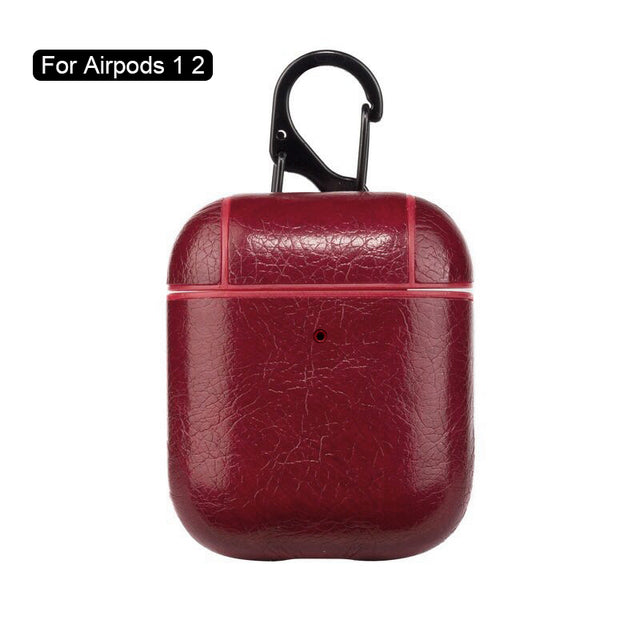 PU Leather Case Protective Cover with Anti-lost Buckle for Apple AirPods 2 1 3 - give5me